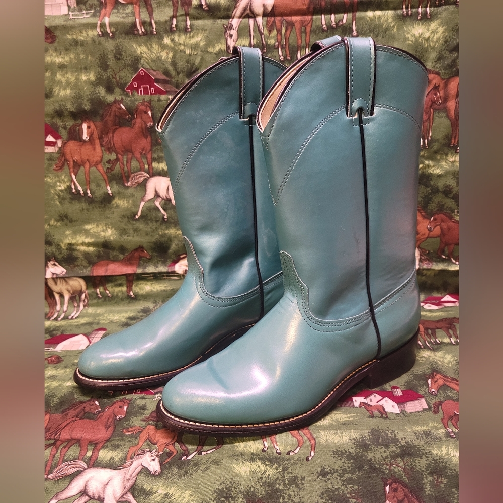 Laredo Teal Heeled Boots - Picture 2 of 15